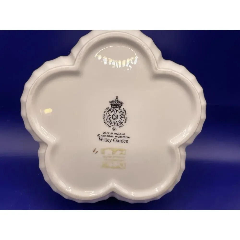 Vintage Royal Worcester Witley Garden Fine Bone China scalloped Dish
